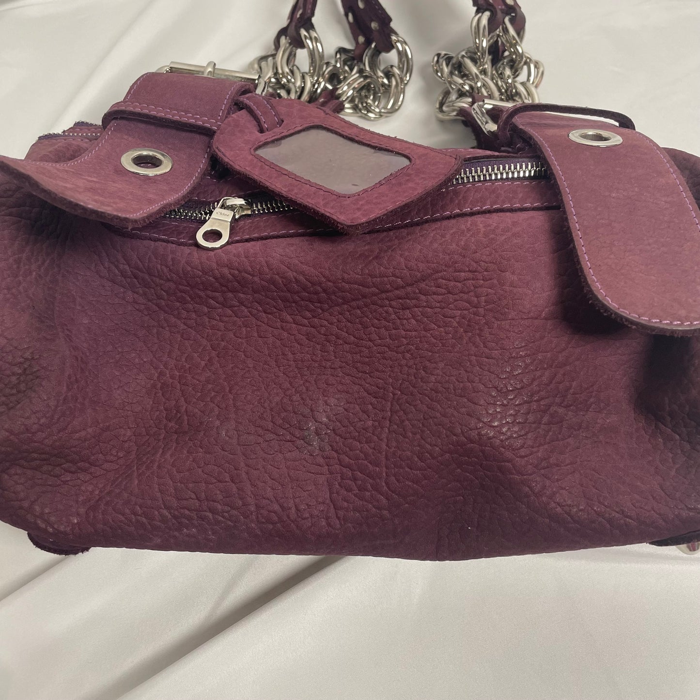 CHLOÉ F/W 2003 suede chain bag