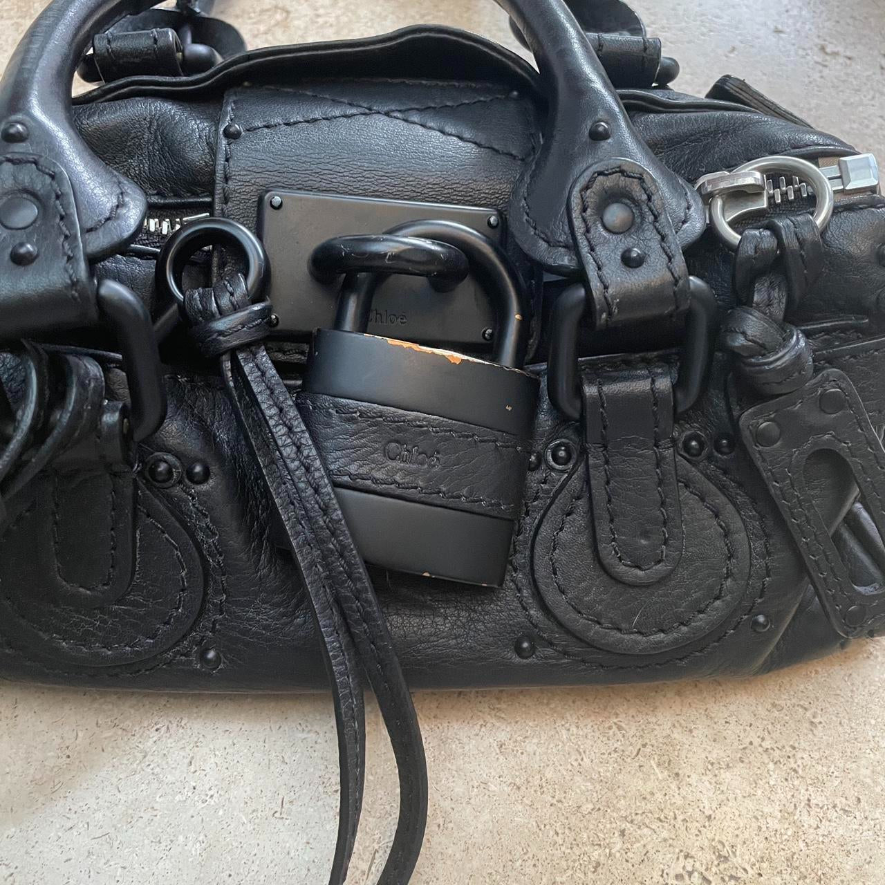 Chloé 2008 mini Paddington in black with black matte hardware