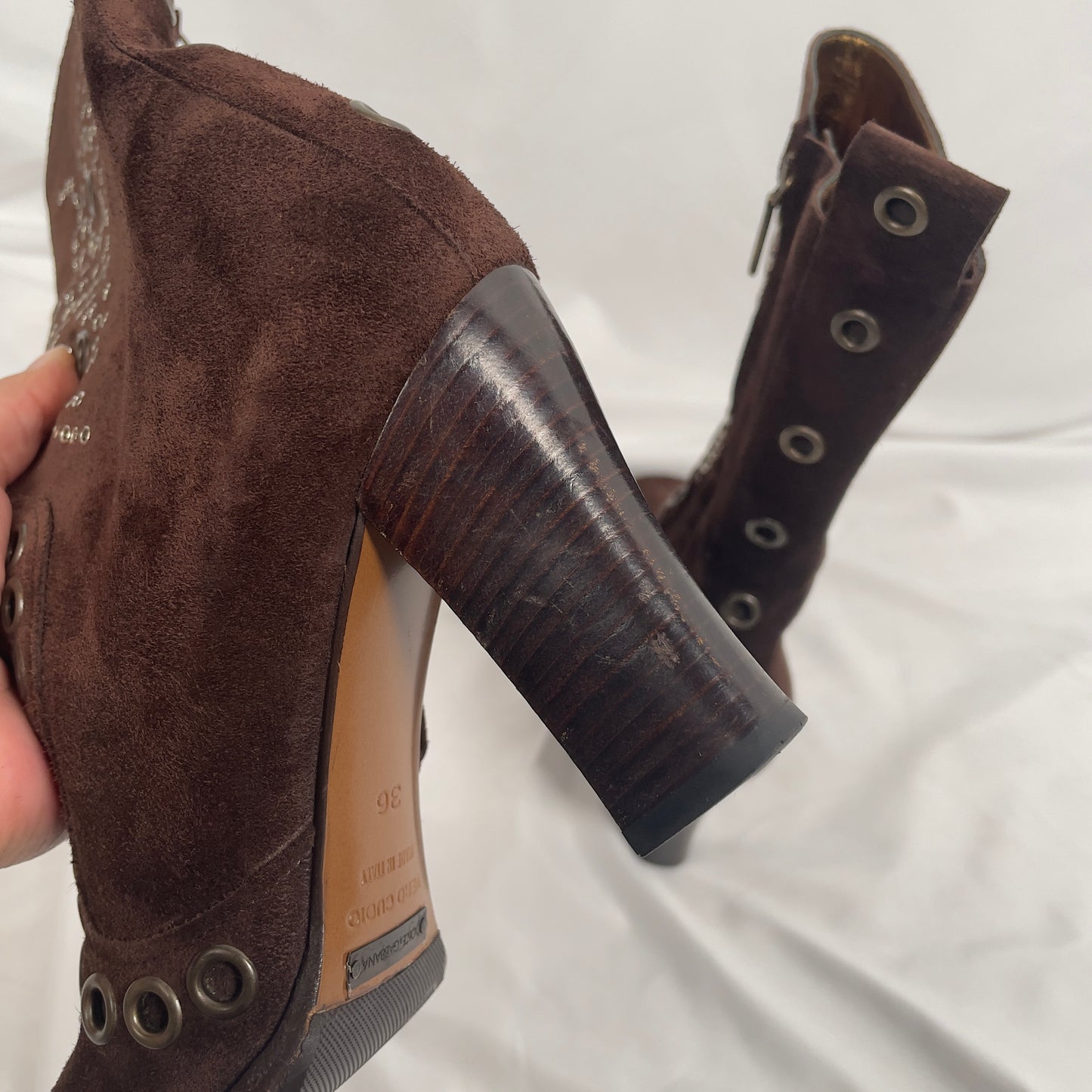 Dolce & Gabbana butterfly grommet heeled boots (36EU)