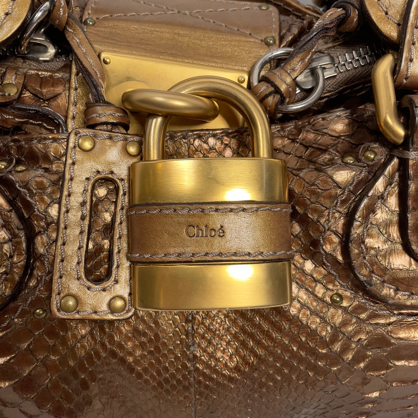 Chloé 2008 limited edition python paddington gold