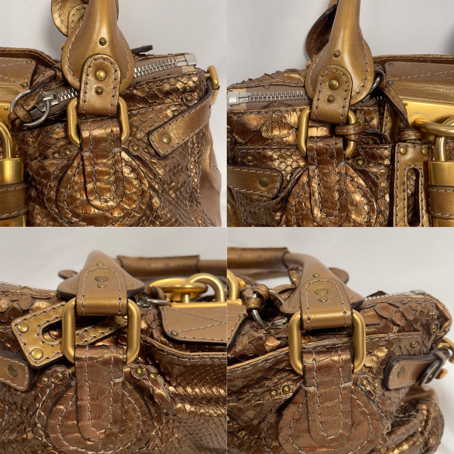 Chloé 2008 limited edition python paddington gold