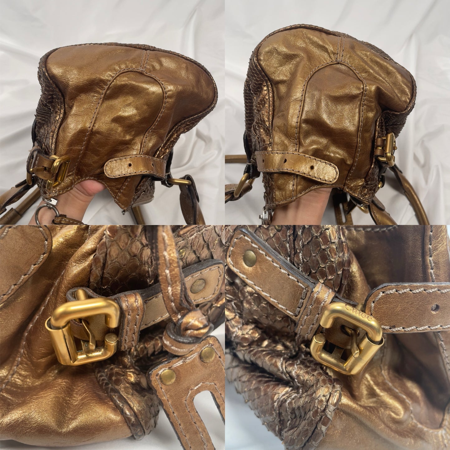 Chloé 2008 limited edition python paddington gold