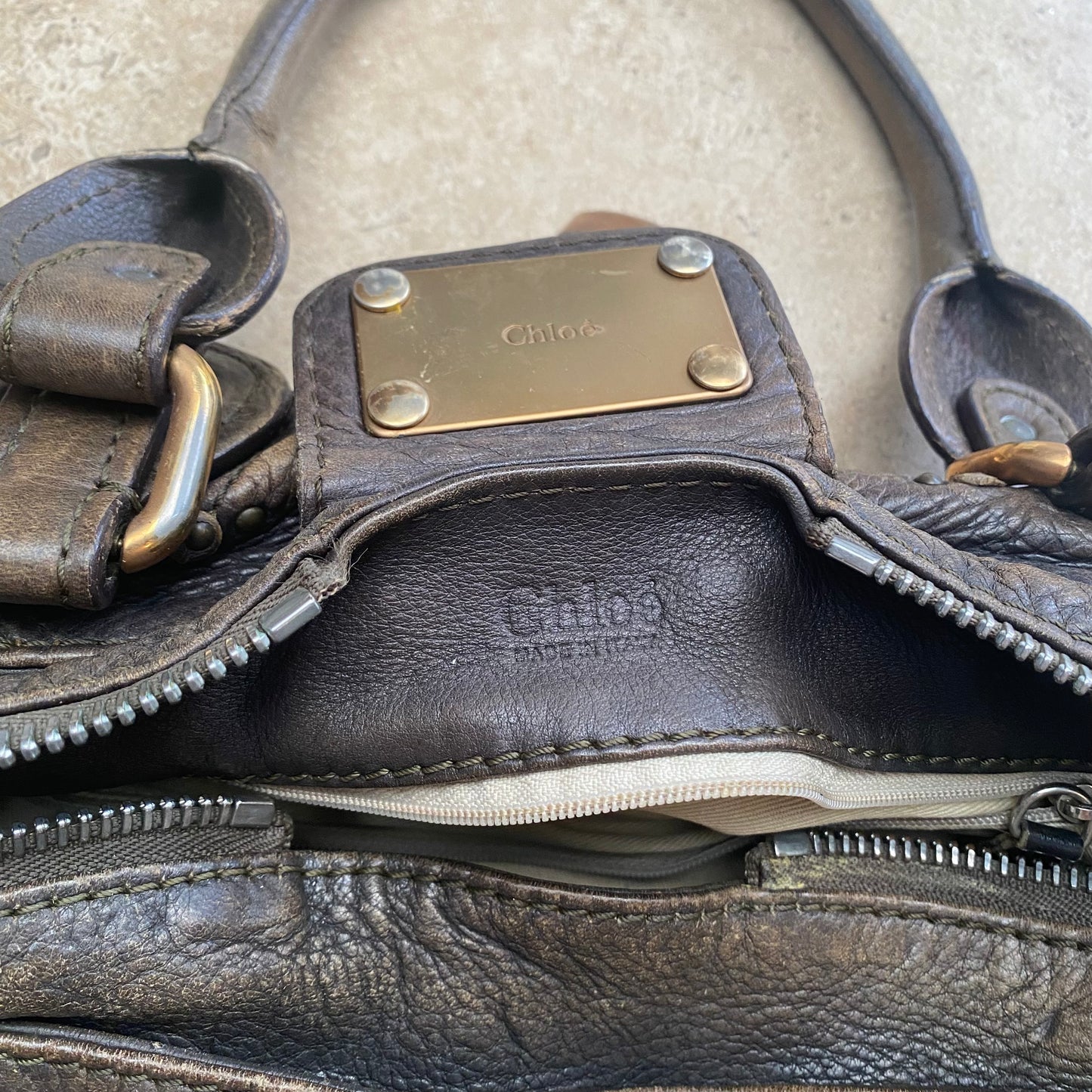 Chloe 2005 distressed brown paddington