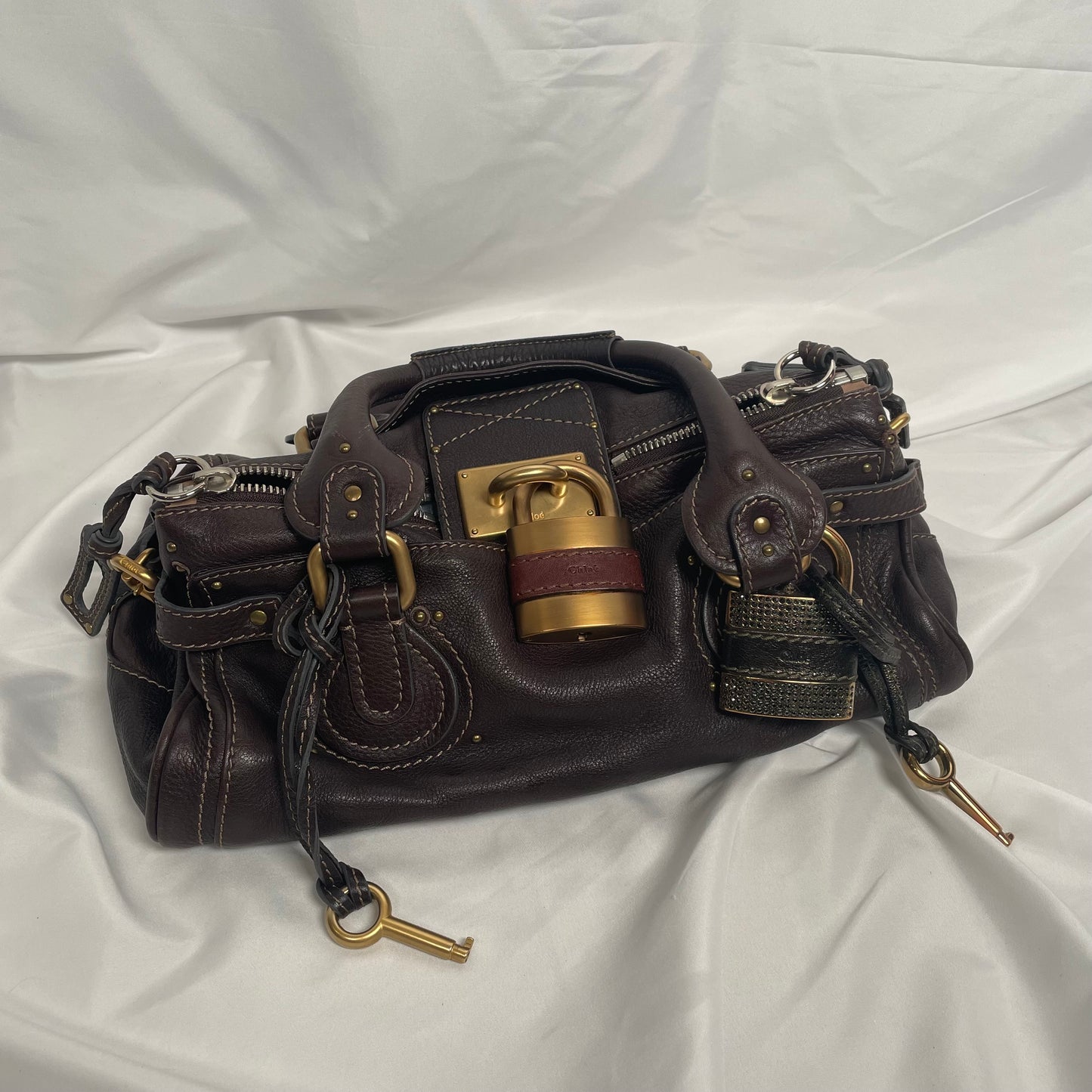 CHLOÉ 2011 brown paddington bag Swarovski