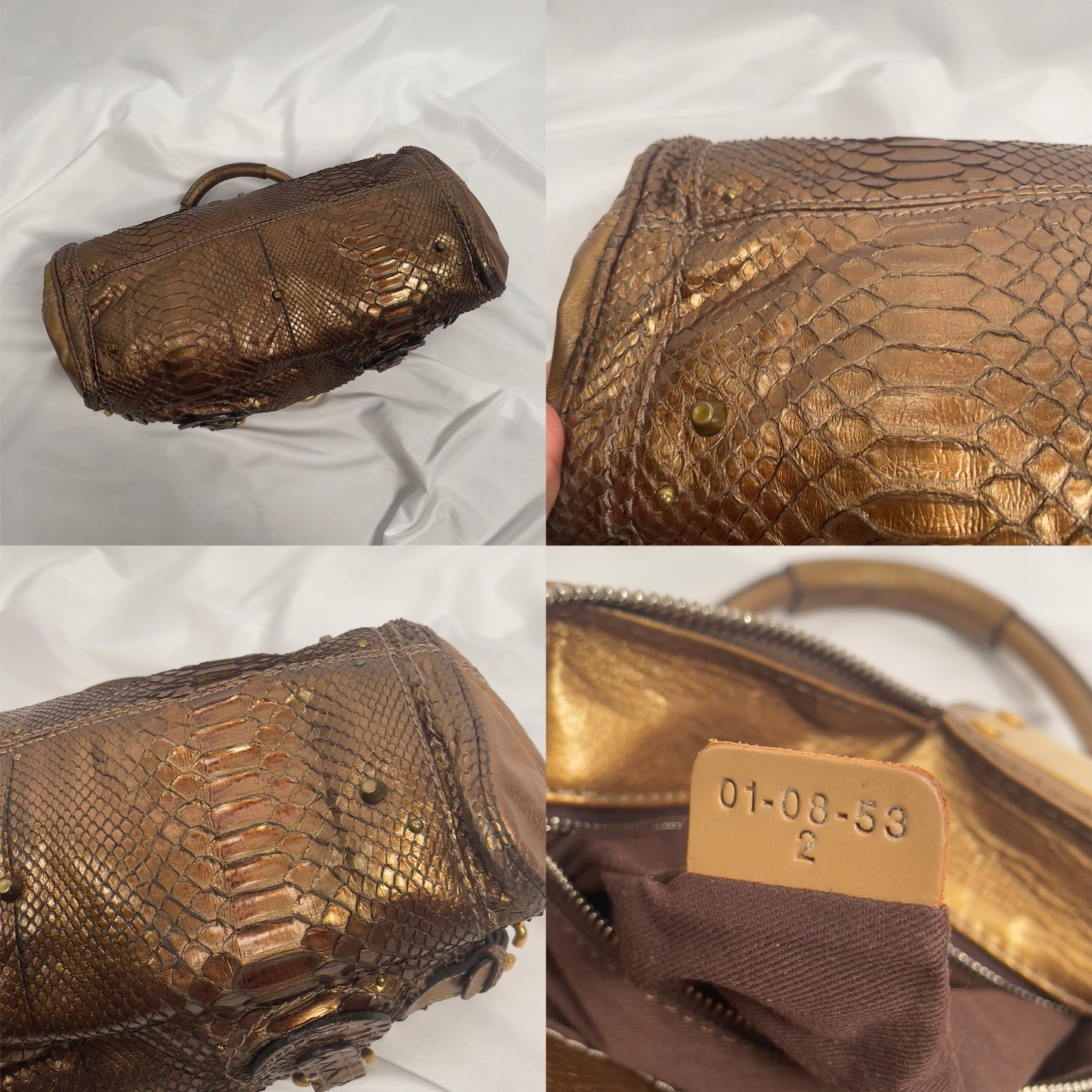 Chloé 2008 limited edition python paddington gold