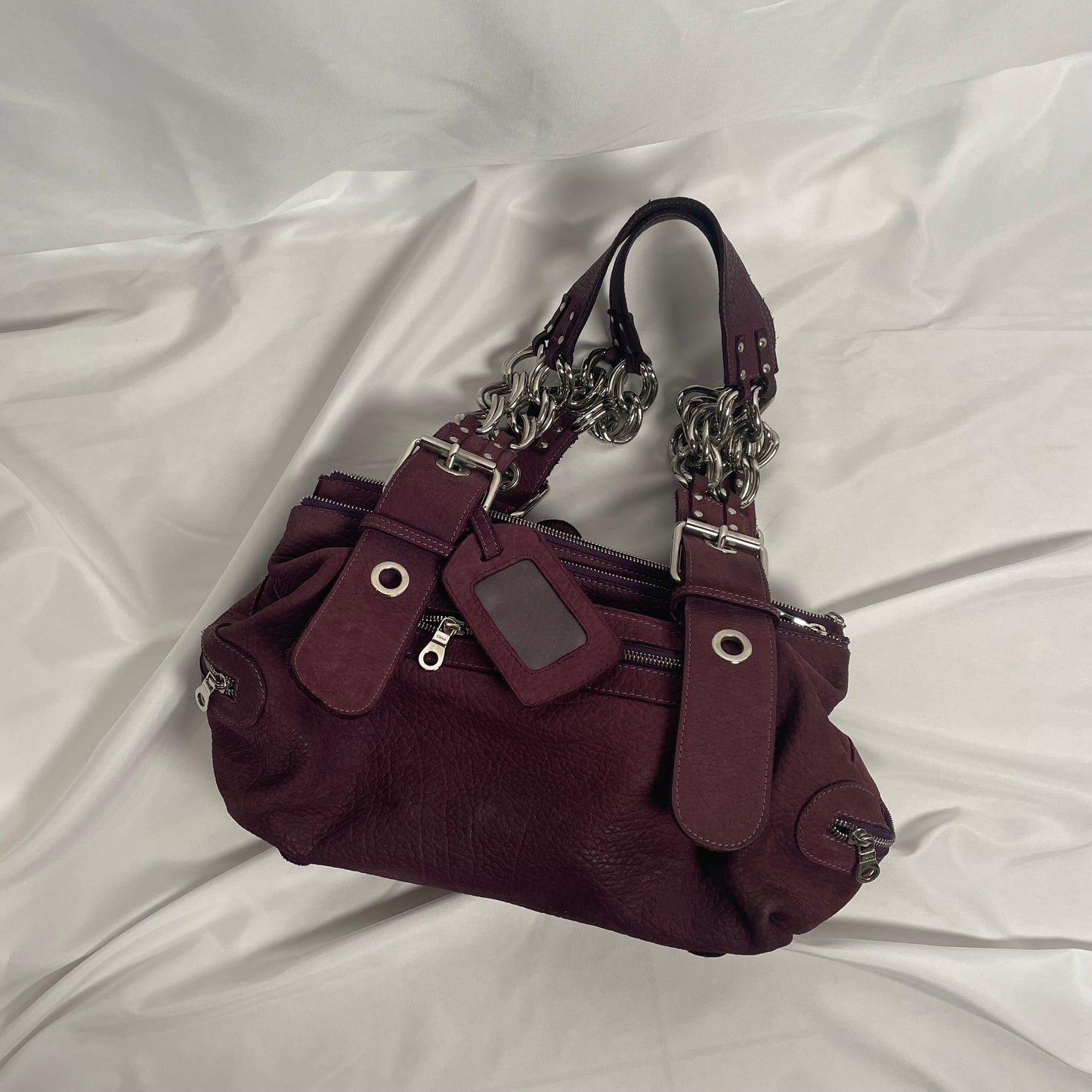 CHLOÉ F/W 2003 suede chain bag