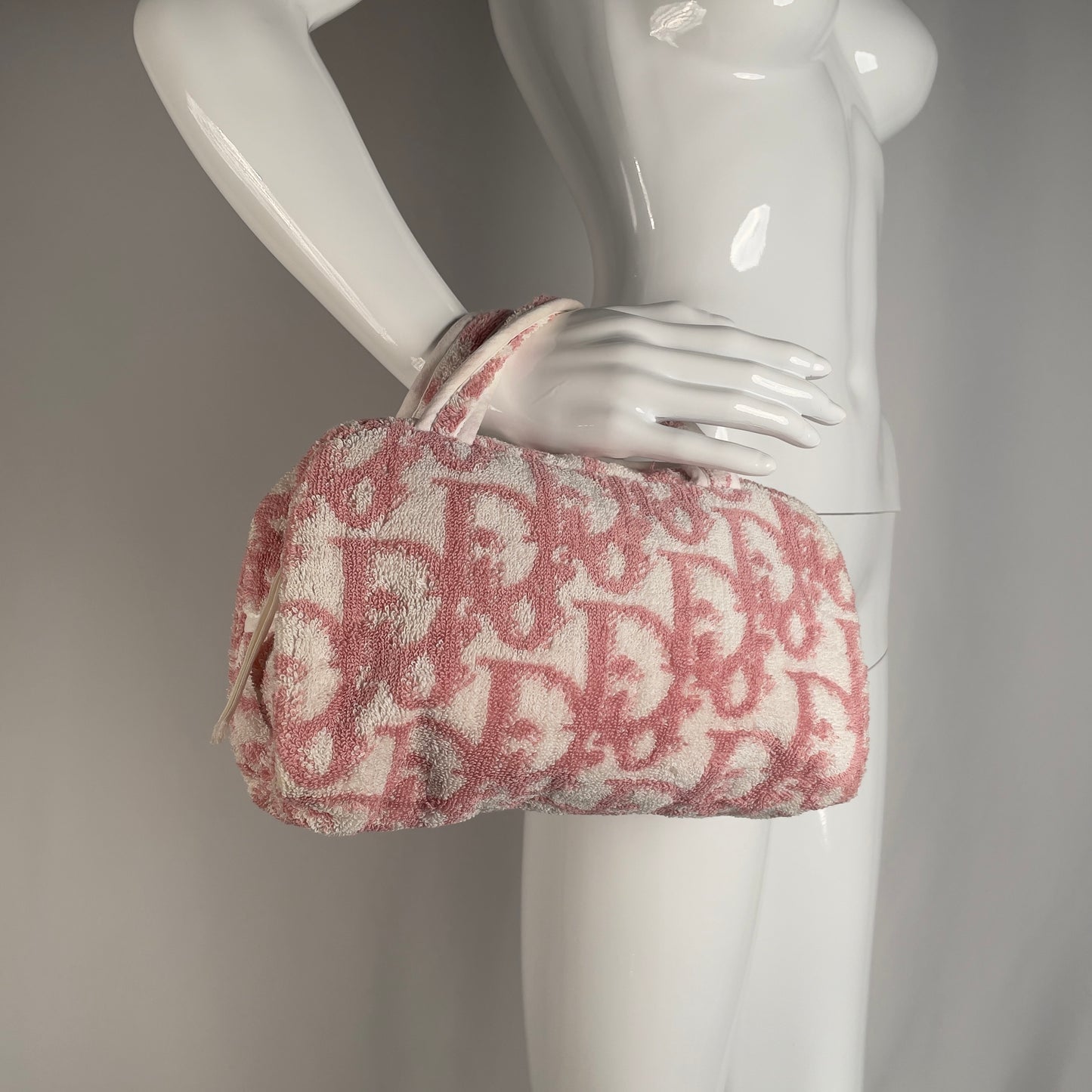 Dior pink trotter terry towel bag