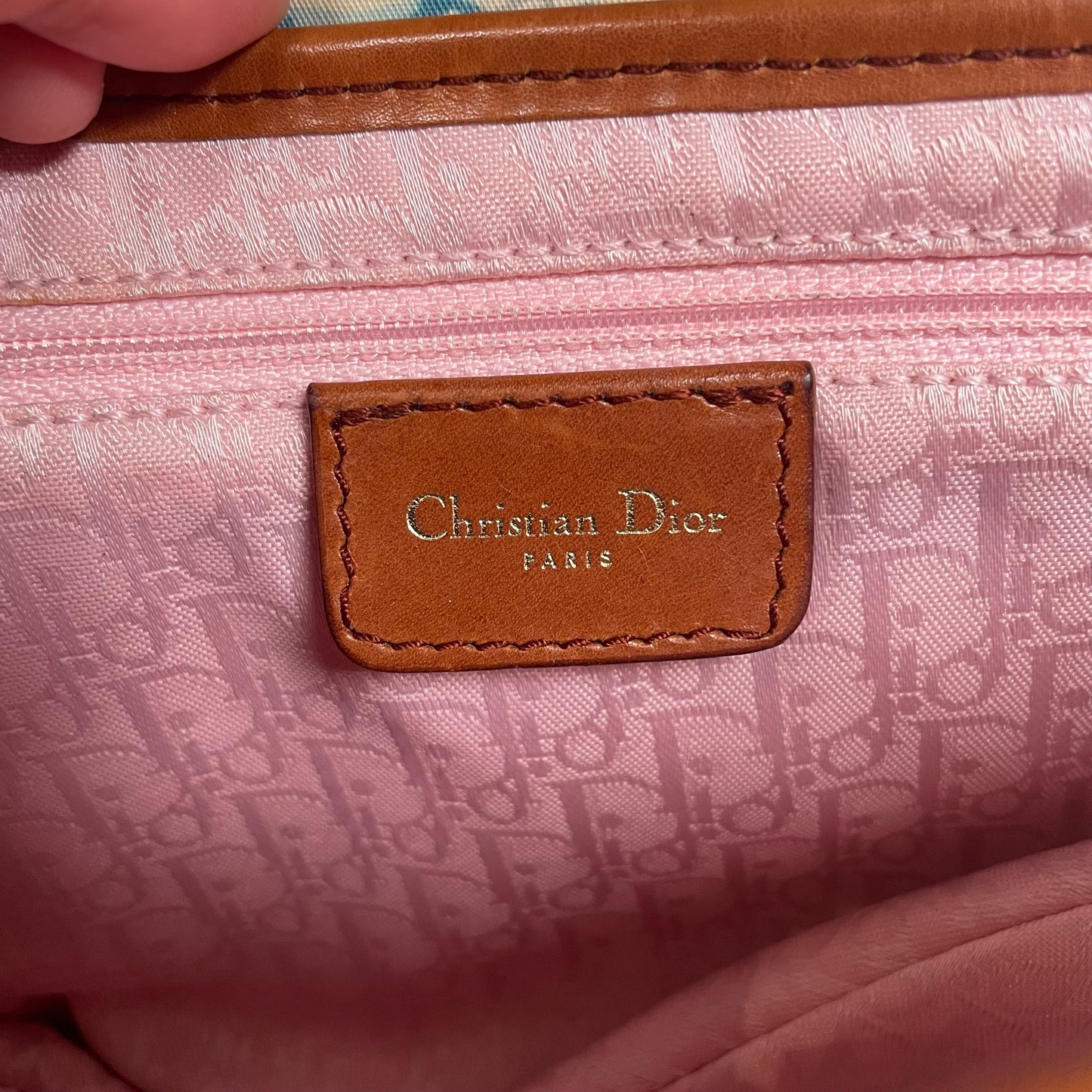 Dior floral denim saddle shoulder bag