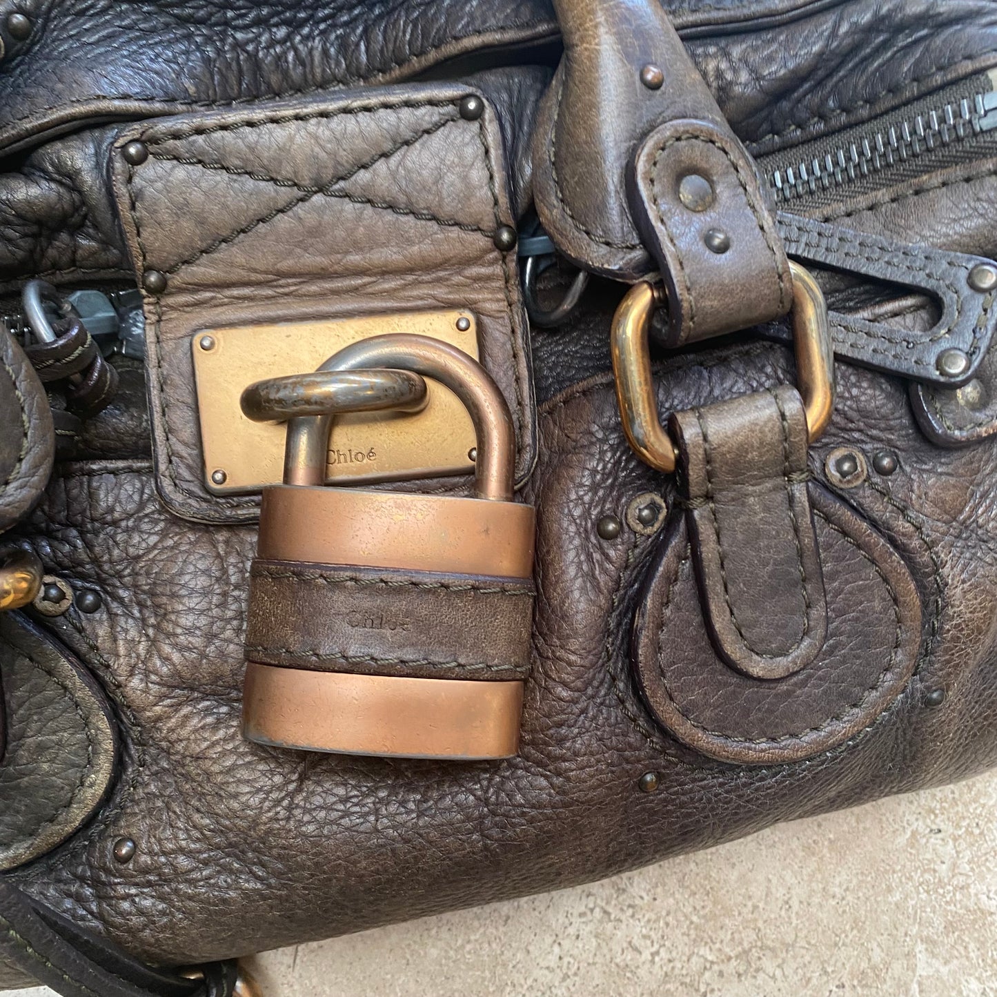Chloe 2005 distressed brown paddington