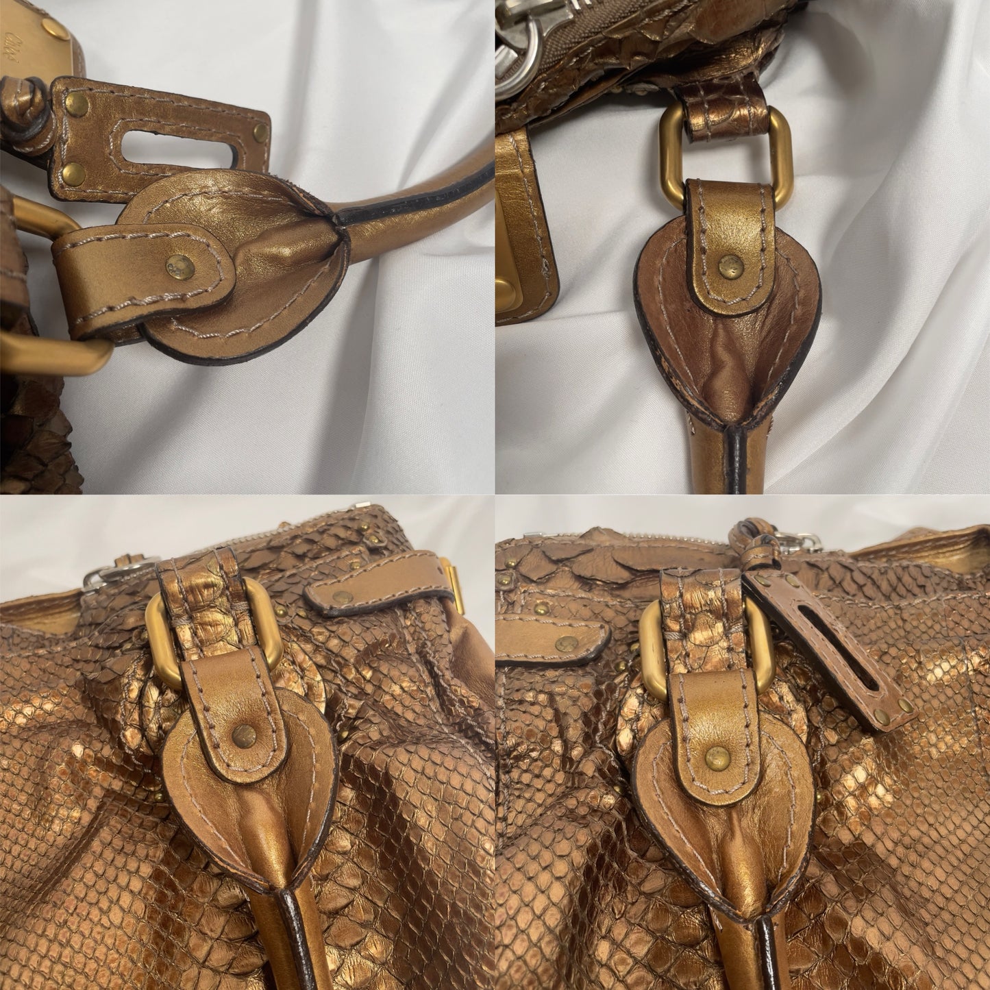 Chloé 2008 limited edition python paddington gold