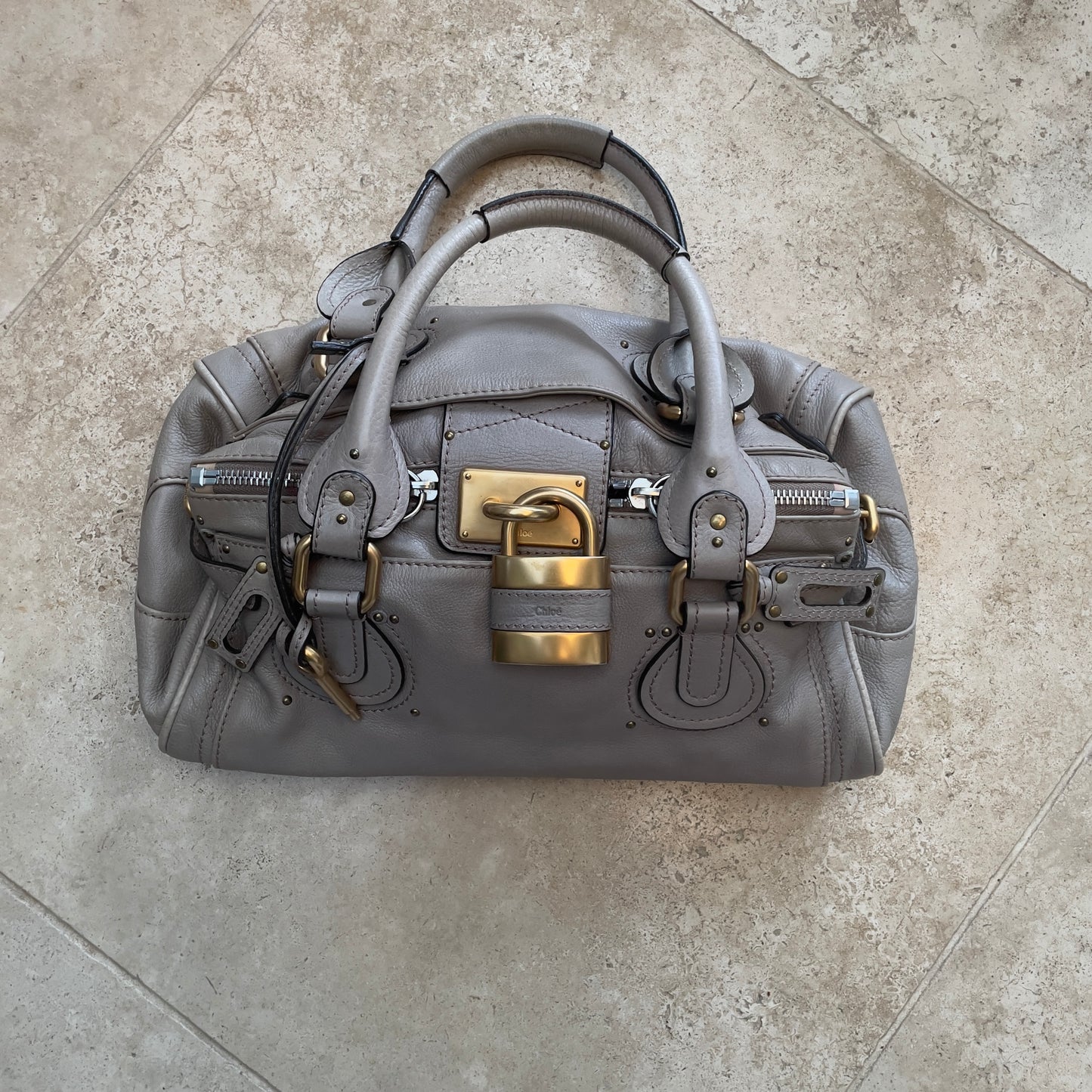 Chloé Paddington 2007 light grey with gold hardware