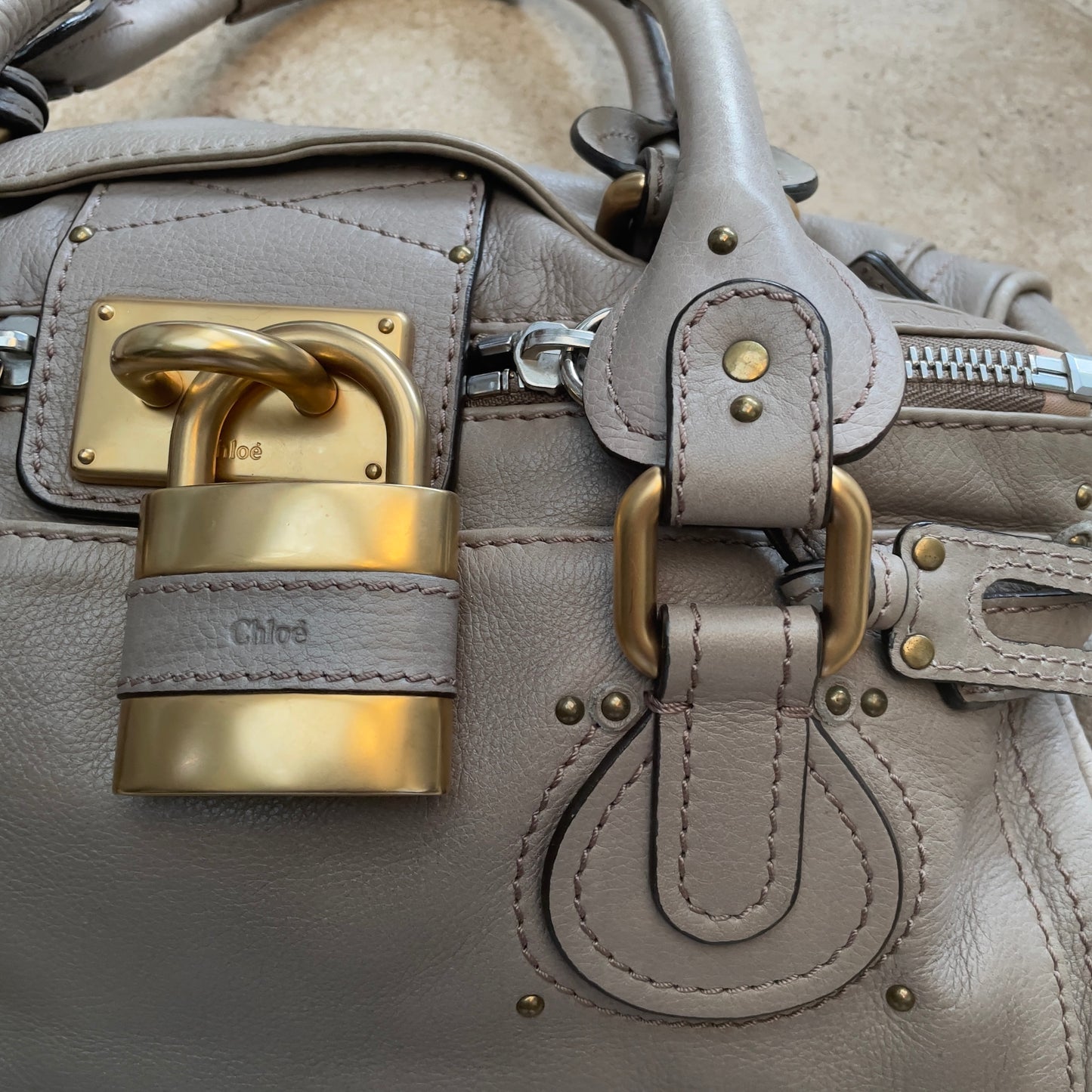 Chloé Paddington 2007 light grey with gold hardware