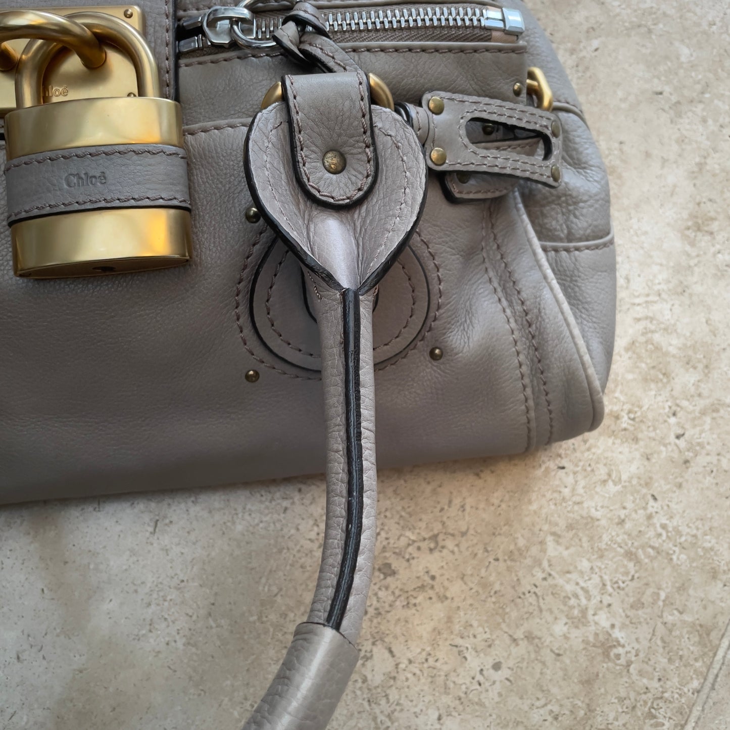 Chloé Paddington 2007 light grey with gold hardware