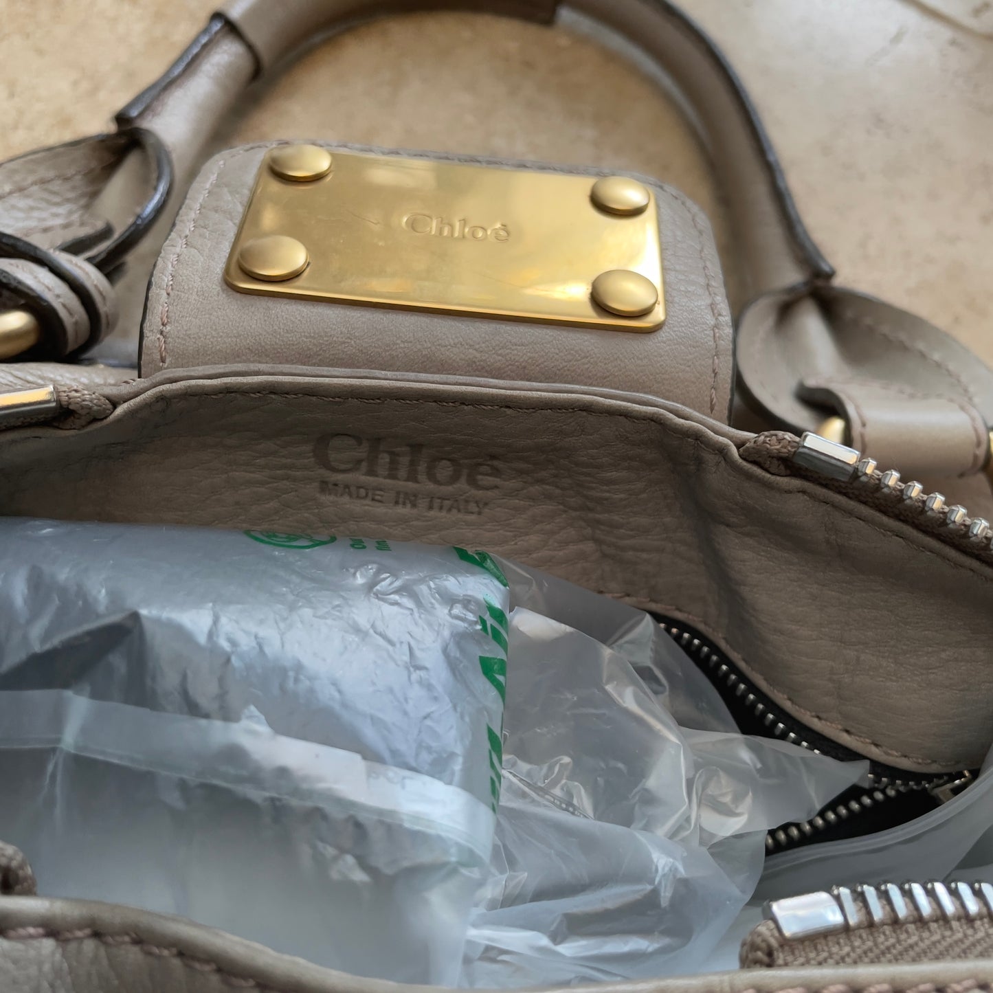 Chloé Paddington 2007 light grey with gold hardware
