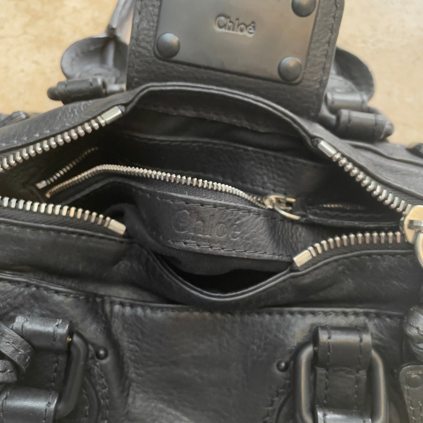 Chloé 2008 mini Paddington in black with black matte hardware