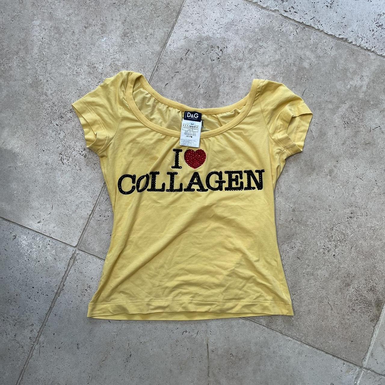 Dolce and Gabbana D&G “I love collagen” swarovski shirt (M)