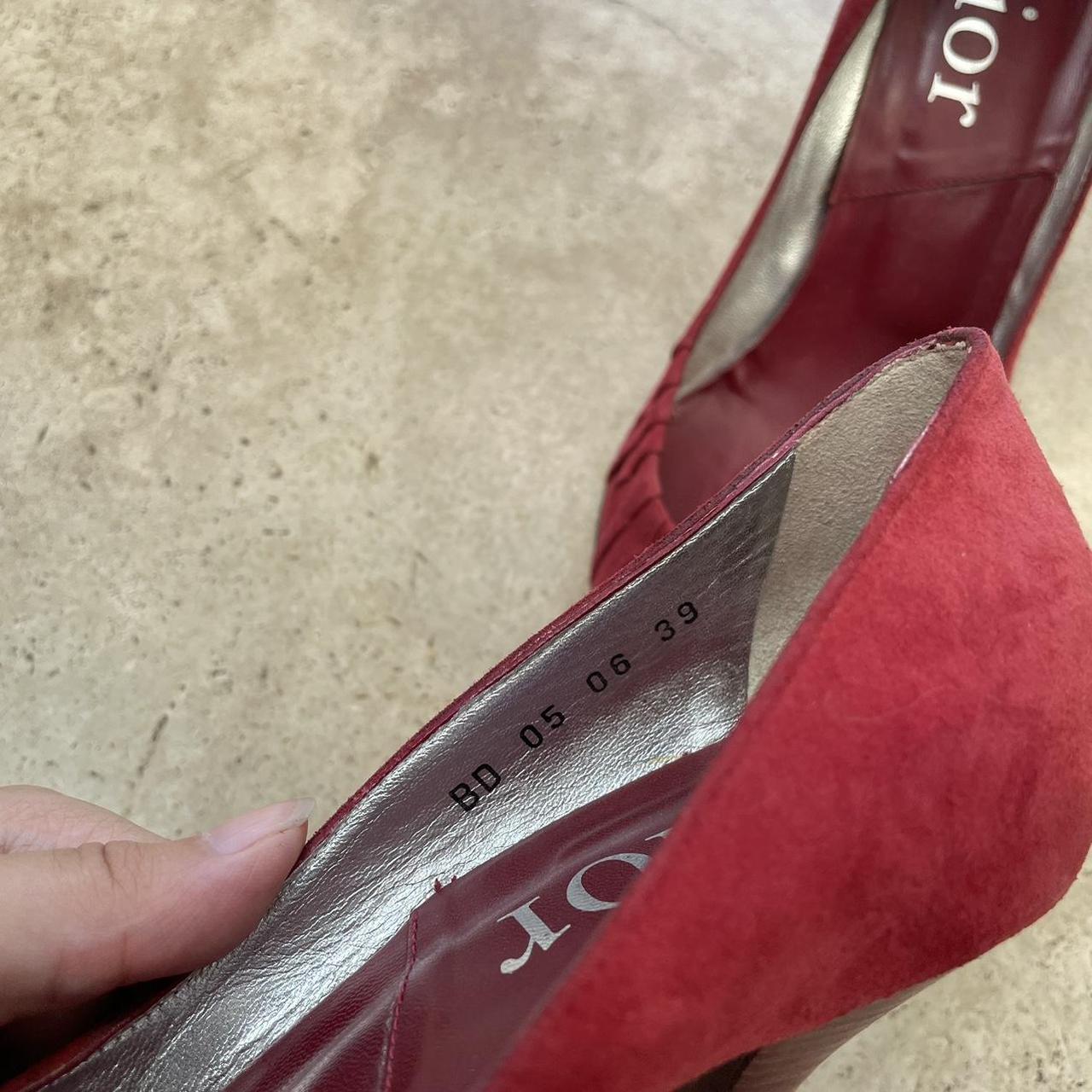 Dior suede dice bow heels in red (EU39)