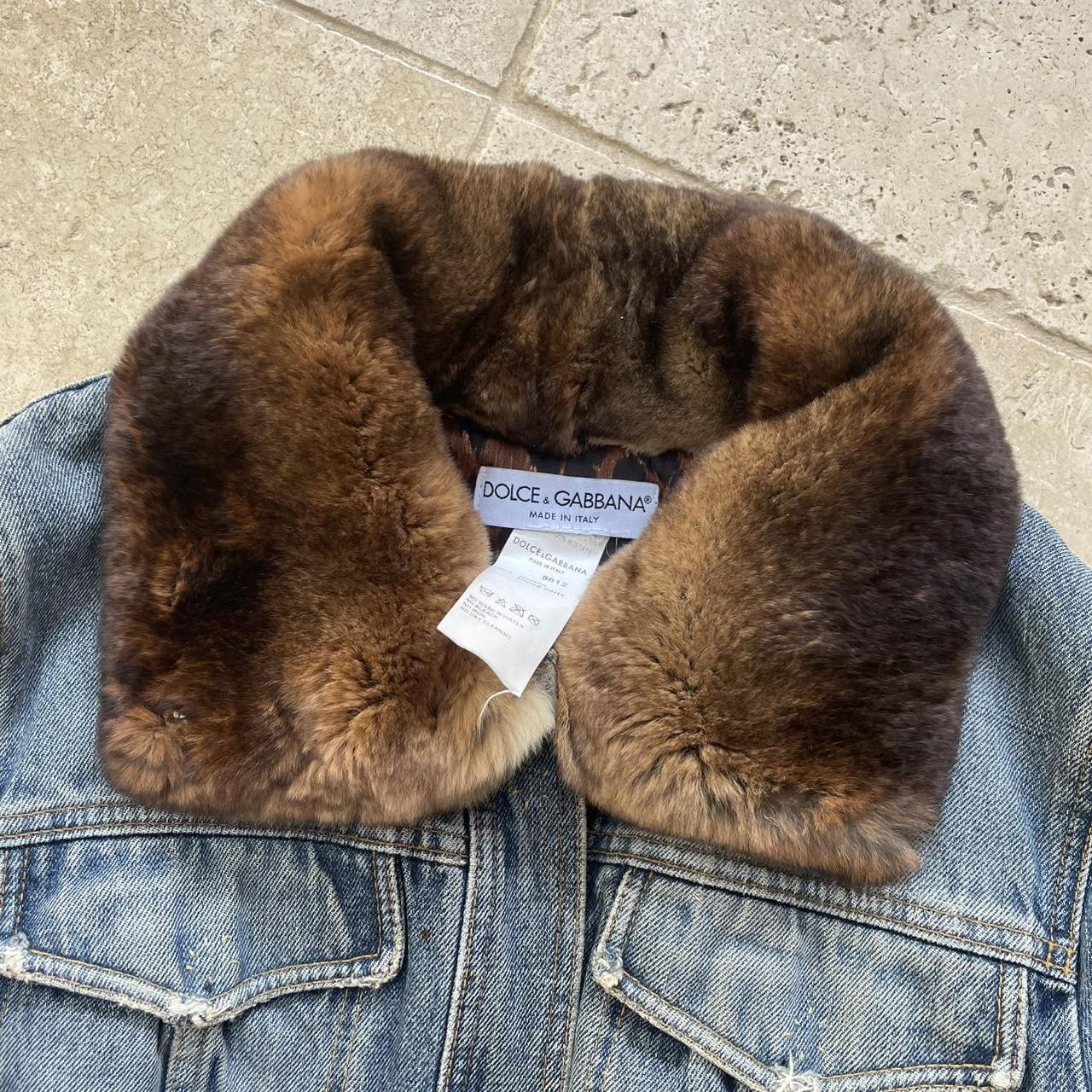 Dolce Gabbana 90's denim jacket with fur (S)