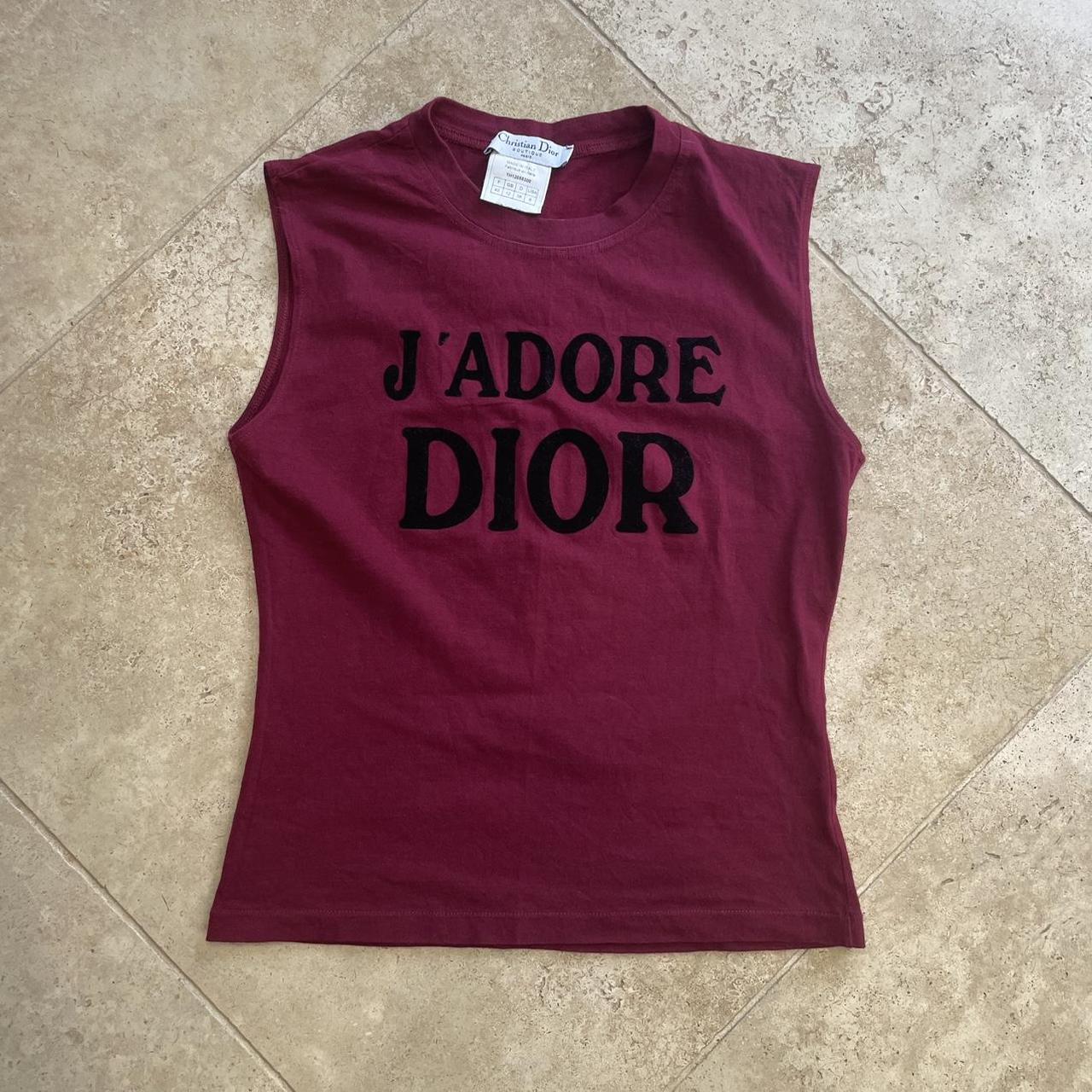 FW 2002 Dior “J’adore Dior” Shirt in maroon/burgundy