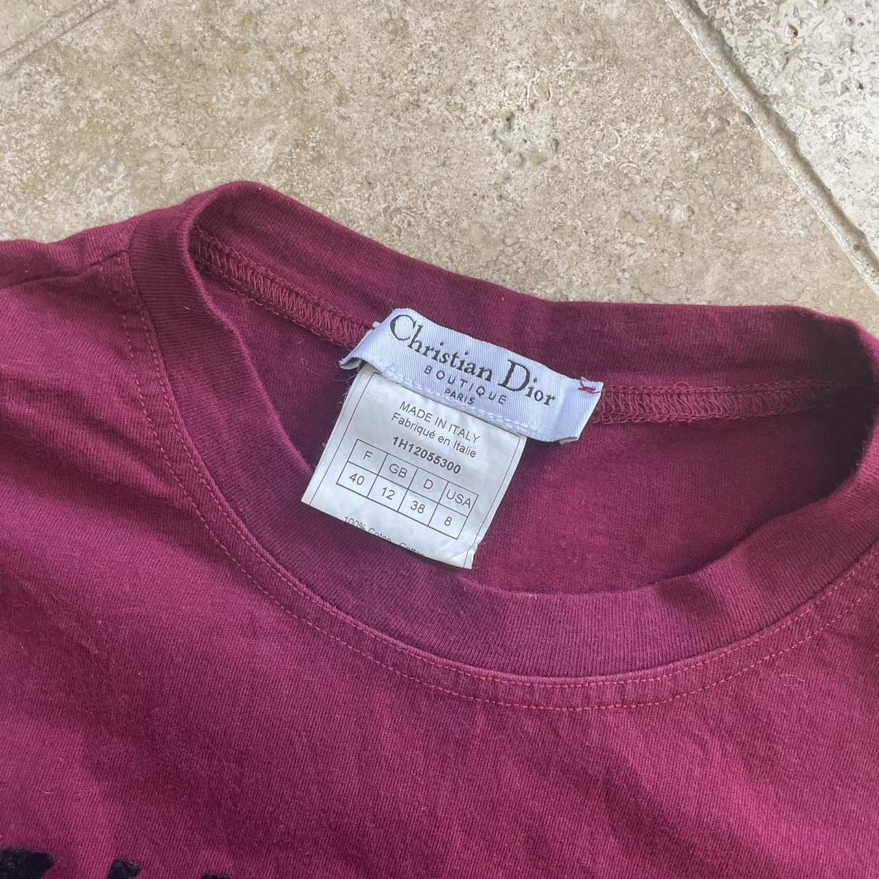 FW 2002 Dior “J’adore Dior” Shirt in maroon/burgundy