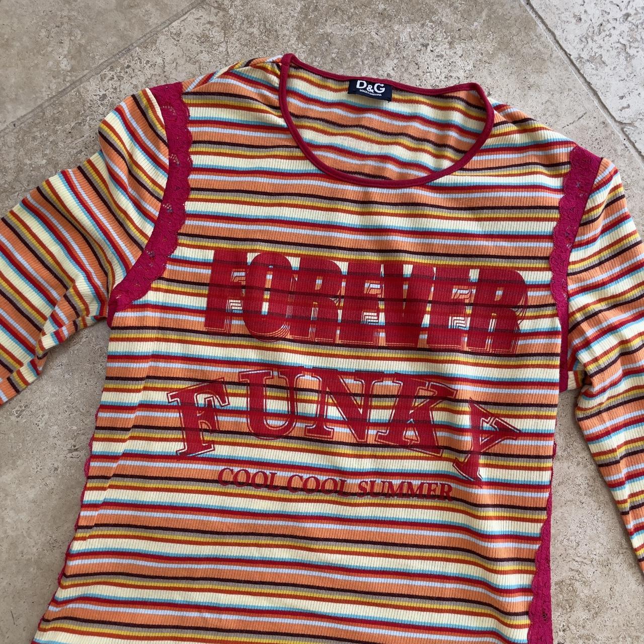 D&G Dolce and Gabbana “Forever funky” psychedelic tee shirt (S-M)