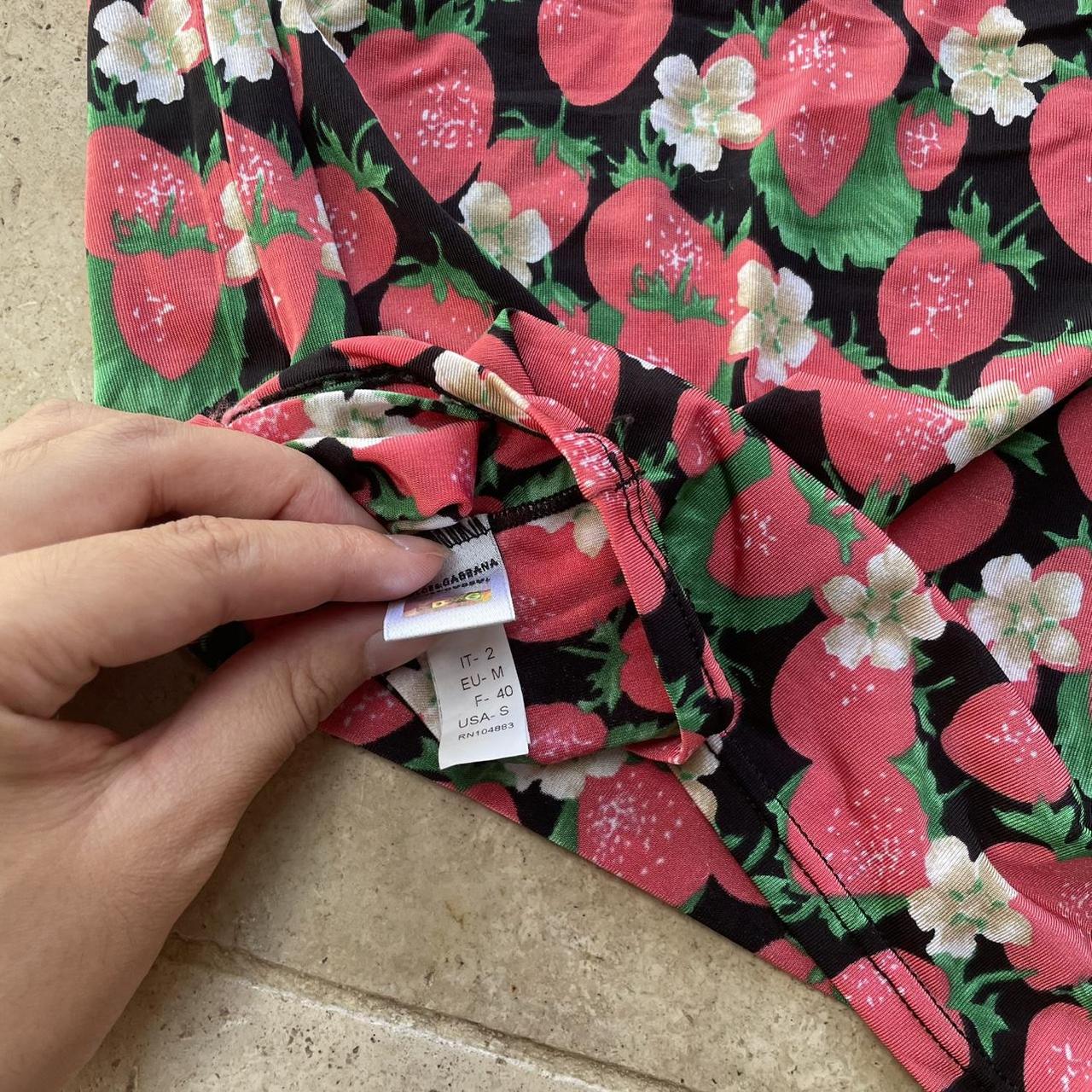 Dolce and Gabbana D&G strawberry v-neck top (S)