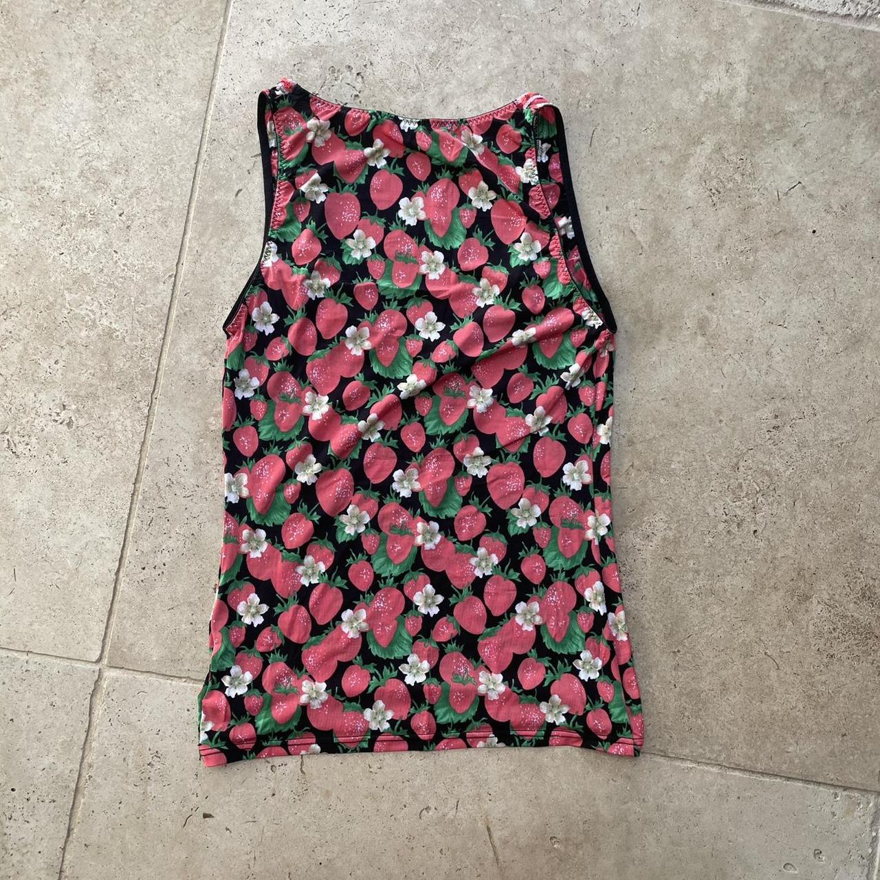 Dolce and Gabbana D&G strawberry v-neck top (S)