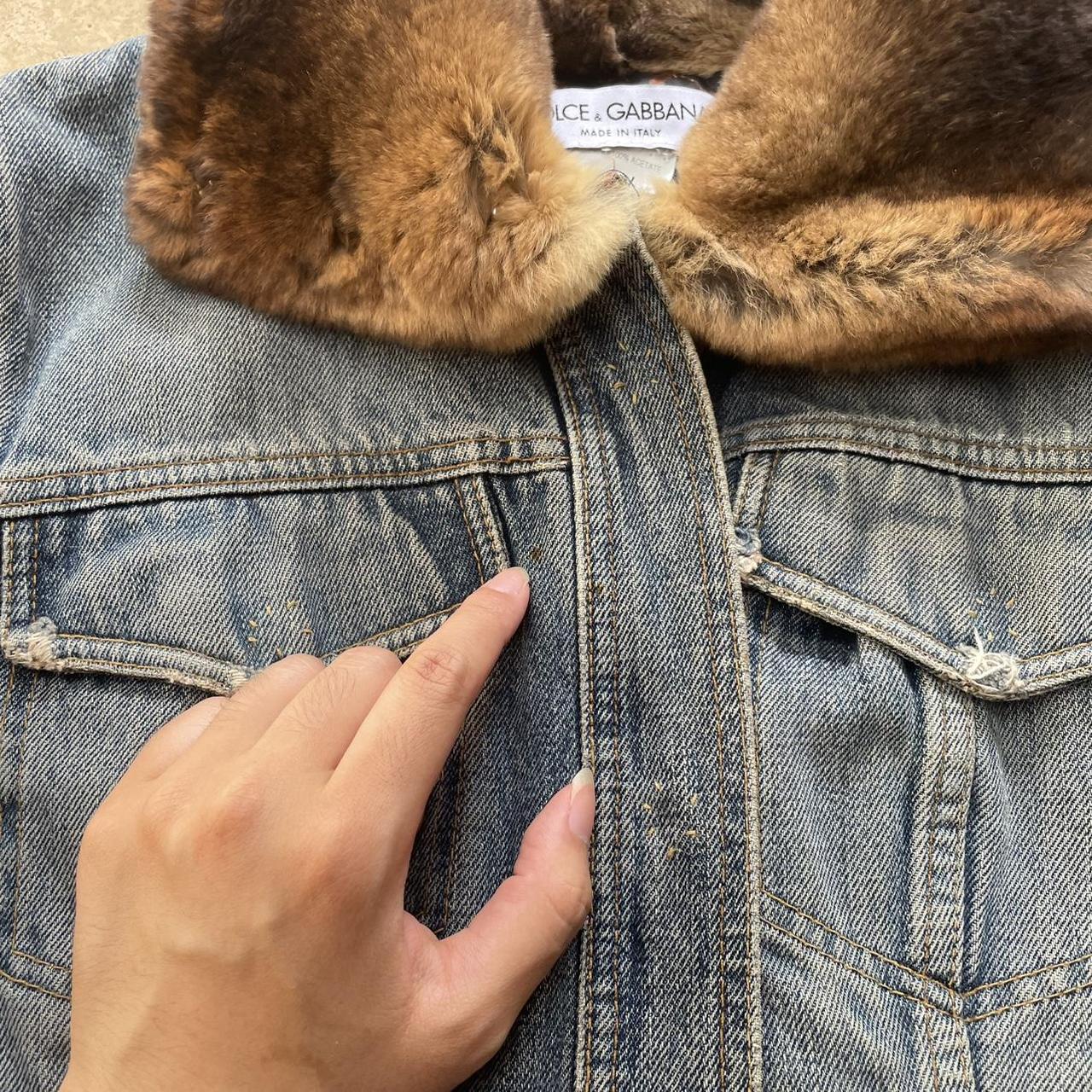 Dolce Gabbana 90's denim jacket with fur (S)
