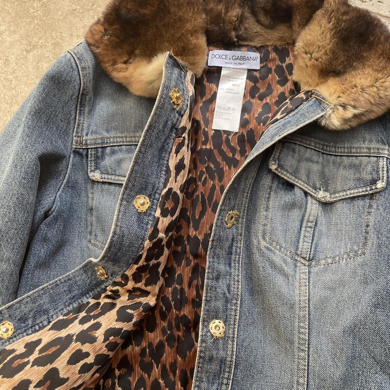Dolce Gabbana 90's denim jacket with fur (S)