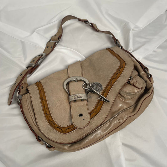 DIOR S/S 2006 shimmer gaucho, single flap shoulder bag