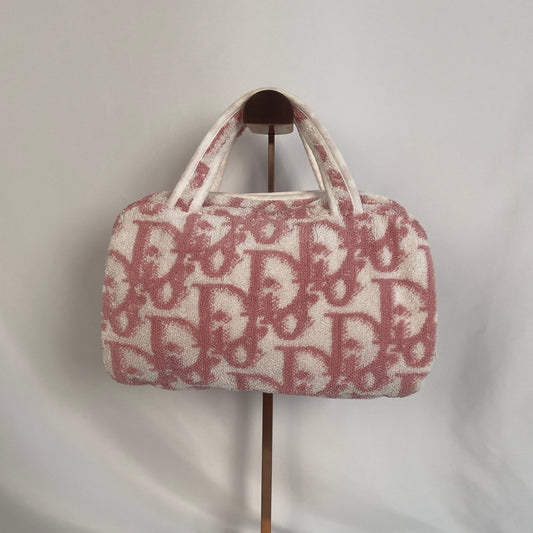 Dior pink trotter terry towel bag