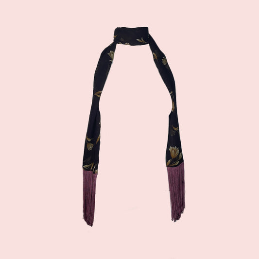Dolce & Gabbana floral fringe scarf