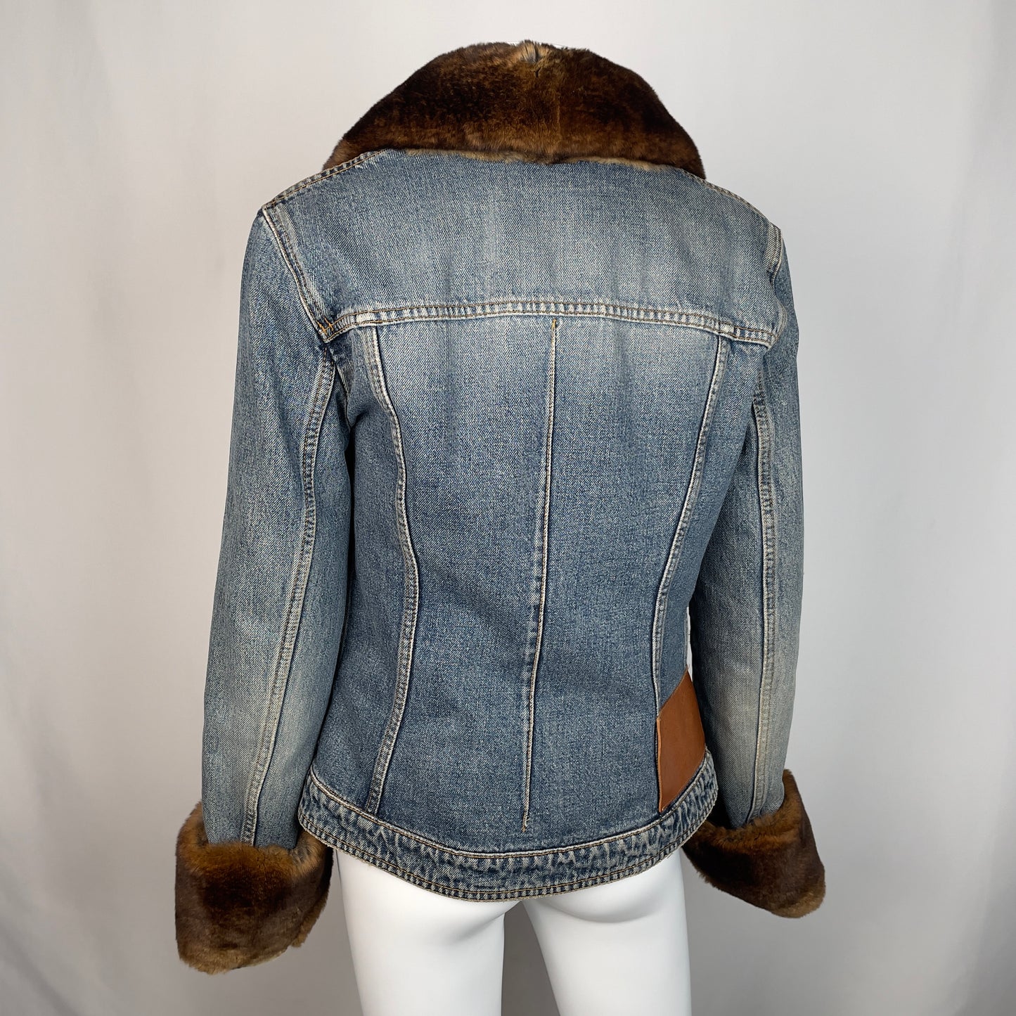 Dolce Gabbana 90's denim jacket with fur (S)