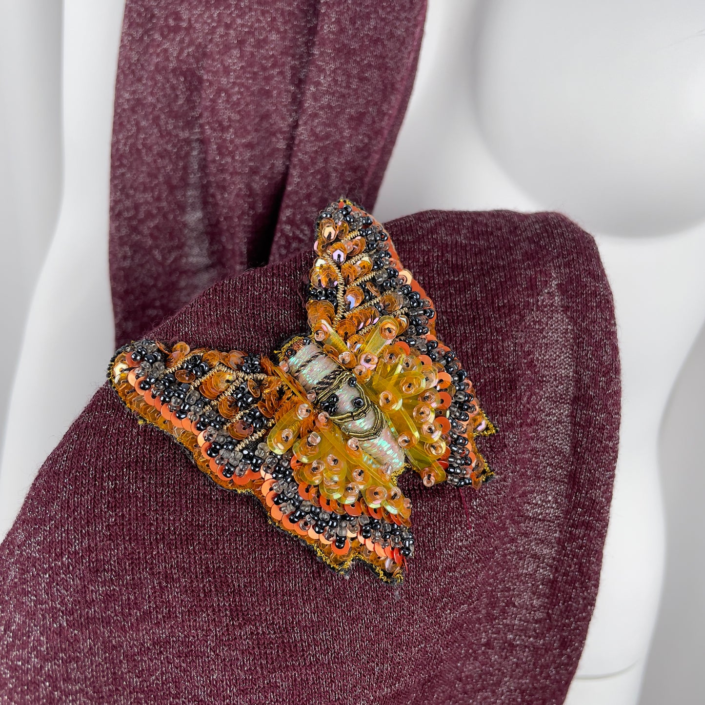 Chloé butterfly lurex knit bandeau top and scarf ensemble