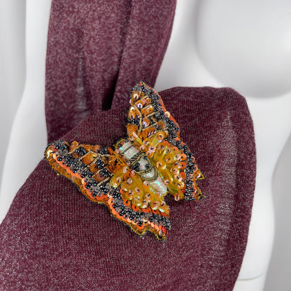 Chloé butterfly lurex knit bandeau top and scarf ensemble