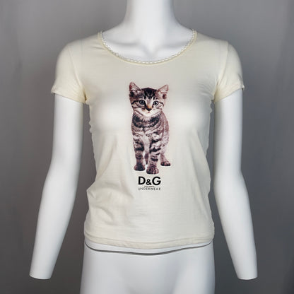 D&G underwear Cat print top (S)
