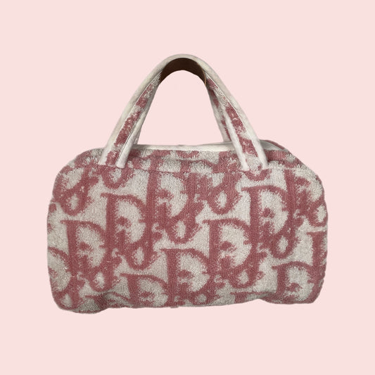 Dior pink trotter terry towel bag