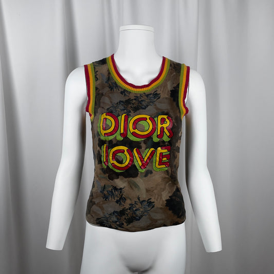 Dior rasta camouflage tank top