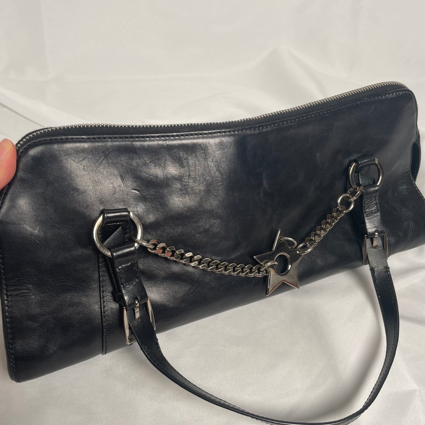 DIOR C.2003-2004 Hardcore piercing shoulder bag in black