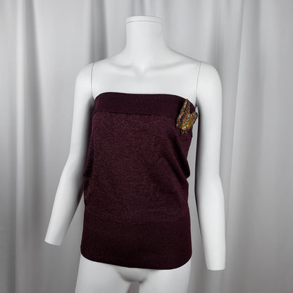 Chloé butterfly lurex knit bandeau top and scarf ensemble