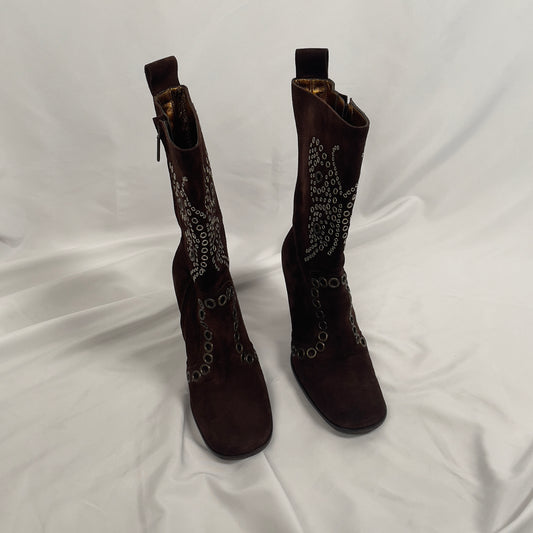Dolce & Gabbana butterfly grommet heeled boots (36EU)