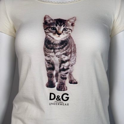 D&G underwear Cat print top (S)