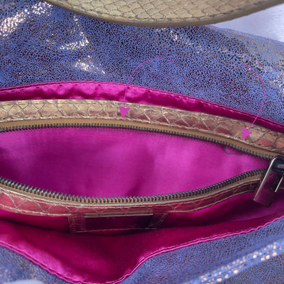 Fendi iridescent suede baguette with stone zucca