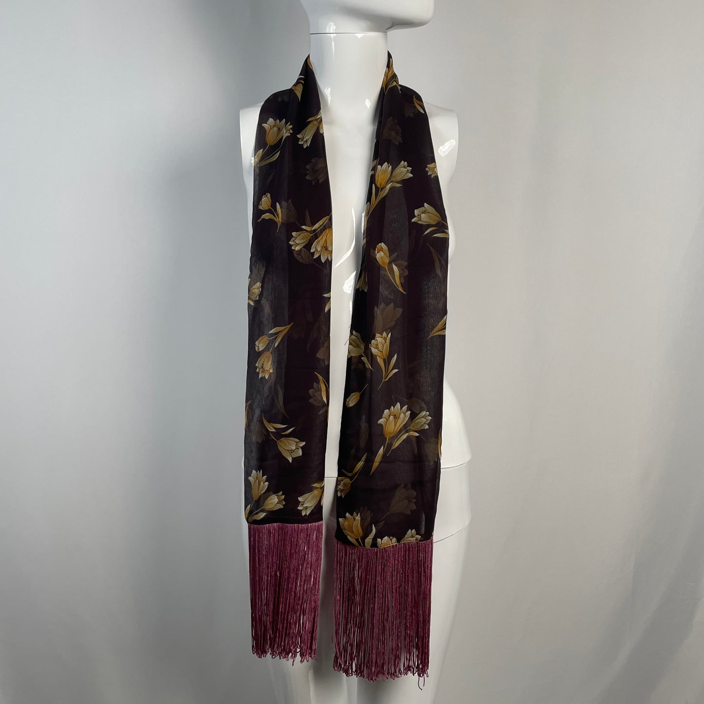 Dolce & Gabbana floral fringe scarf