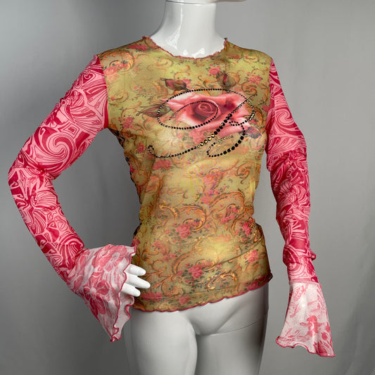 Blumarine Y2K floral mesh SM