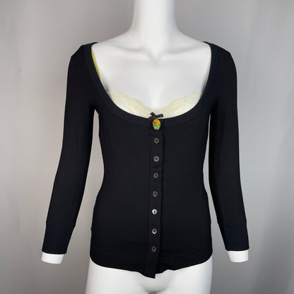 Dolce & gabbana 2000's Madonna lace henley top