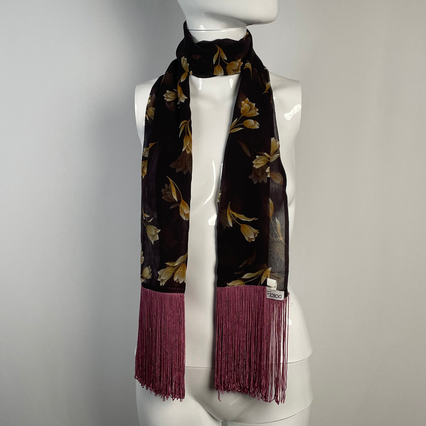Dolce & Gabbana floral fringe scarf
