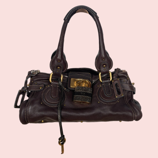 CHLOÉ 2011 brown paddington bag Swarovski