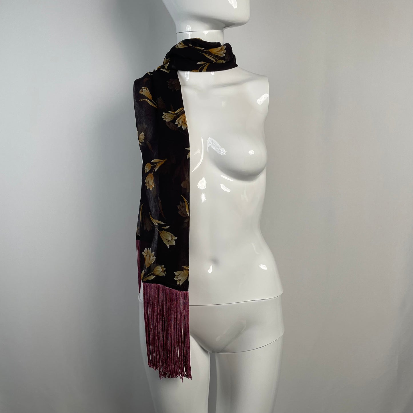 Dolce & Gabbana floral fringe scarf