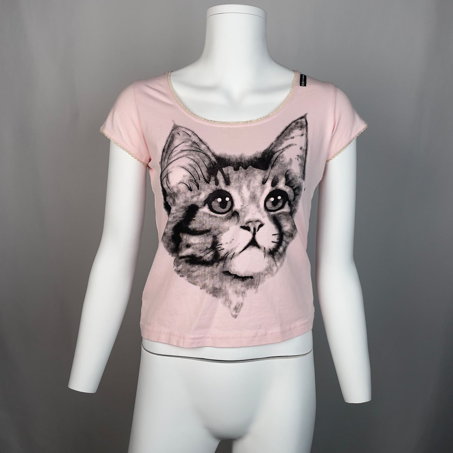 Dolce and Gabbana D&G Cat shirt with lace trim (M)